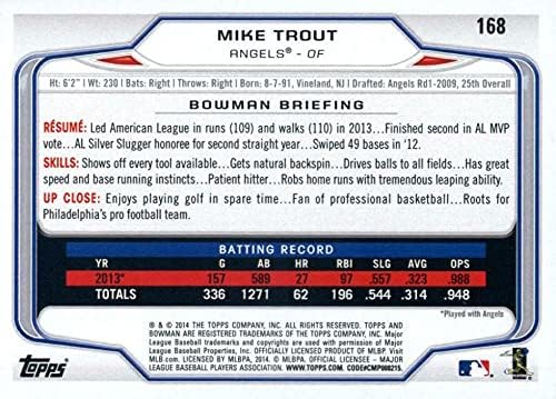 Лос Анџелес Ангели од Анхајм 2014 Бејзбол серии на Bowman Complete Mint 7 картички сет Алберт Пујолс Мајк Пастрмка Плус