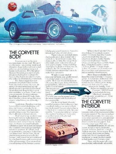 Книга за литература за брошура за продажба на Chevrolet Corvette Corvette