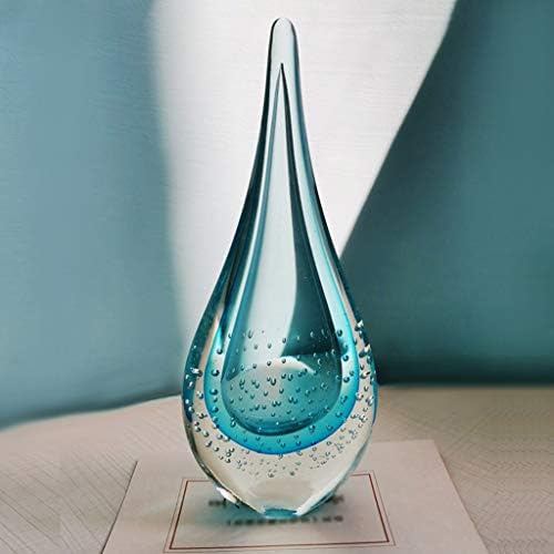 Zlbyb рачно стакло стаклени капки за вода украс уметност модерна декор на табели за канцеларии, светло сина боја