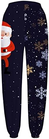 Christmasенски женски божиќни џемпери на женски џемпери, дното на божицата со високи половини, спортови со џогер панталони, панталони