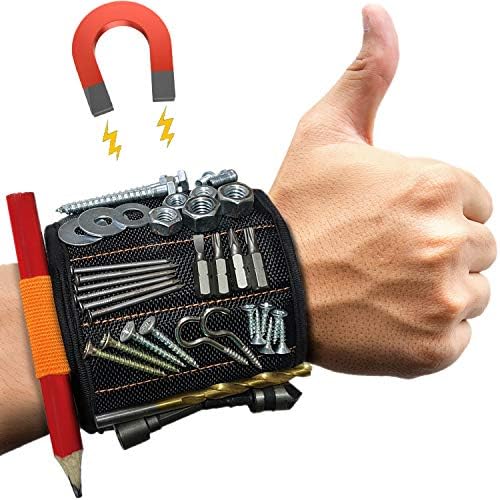 Магнетна лента за рака со 20 силни магнети за држење завртки, нокти, битови за вежбање. Најдобар уникатен подарок за алатки за мажи,