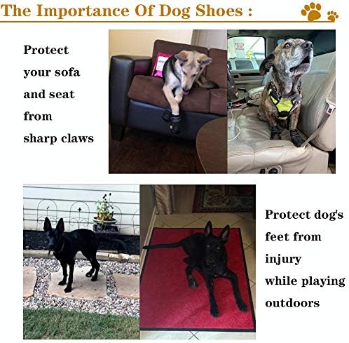 Чизми за кучиња XSY & G, водоотпорни чевли за кучиња, чизми за кучиња со рефлексивни груби анти-лизгачки ѓон и лизгање, чевли за кучиња