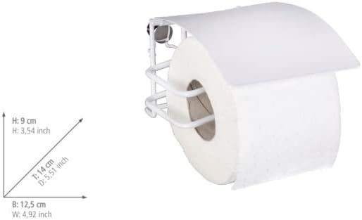 Венко Класик плус држач за тоалетна хартија со покривка, челик, бел, 14 x 14 x 9 см