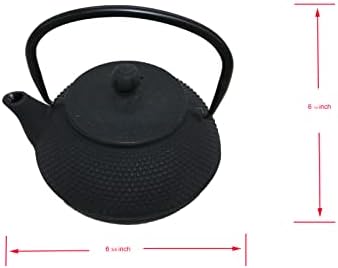 Reong леано железо чајник, чај котел, со инфузер од не'рѓосувачки челик, чајник за дизајн на црни точки со емајлирана обвивка внатре, ентериер