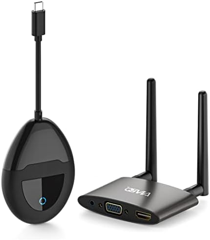 Aimbo HDMI безжичен предавател со USB C & HDMI порти за двојно пренесување, 2,4/5GHz стриминг непречено видео/аудио за лаптоп,