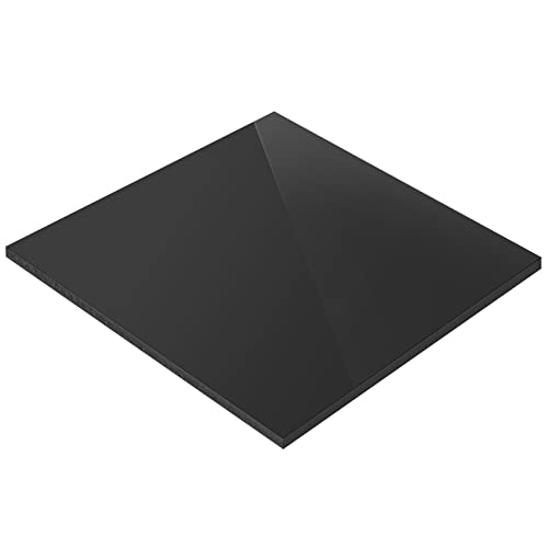 Проширен ПВЦ лист 12 x 12 Црна лесна печатење Цврста ПВЦ табла-5мм, пластичен лист идеален за сигнали, дисплеи, 1-пакет