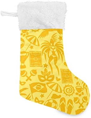 Културни симболи на Пимилагу Бразил Божиќни чорапи 1 пакет 17,7 “, виси чорапи за Божиќна декорација