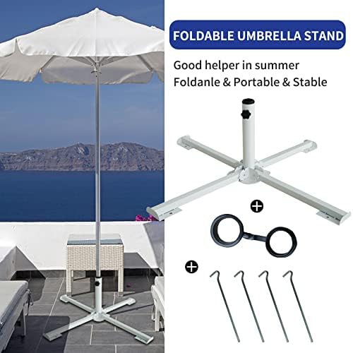 Ammsun преклопена преносна чадор за плажа, стојат стокален држач за чадори за внатрешен двор, прицврстувач на отворено, сидро на