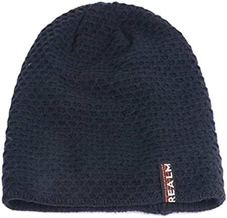 Трендовски плетен грав капа за жени Чунки топло акрилно череп капаче меко истегнување плетено зимски ски -капи за унисекс возрасни