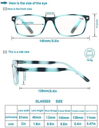 Хејјок Очила За Читање Жени Мажи Читатели 4-Пакет, Мали Квадратни Очила за Читање Со Флексибилна Удобна Пролетна Шарка