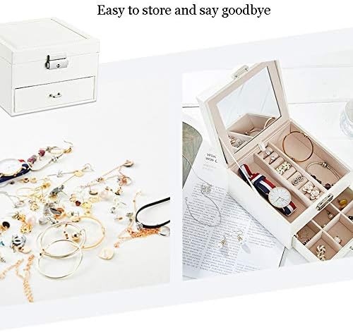 Мјцснх Кожна Кутија За Накит Едноставна Двојна Кутија За Складирање Накит Прстен За Обетки Креативна Кутија За Накит, Кутија За