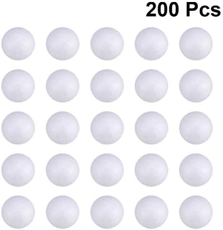 Заздравување 200 парчиња занаетчиски топки бели топчиња од пена полистирен топки за DIY занаетчиски моделирање на свадбени украси украси