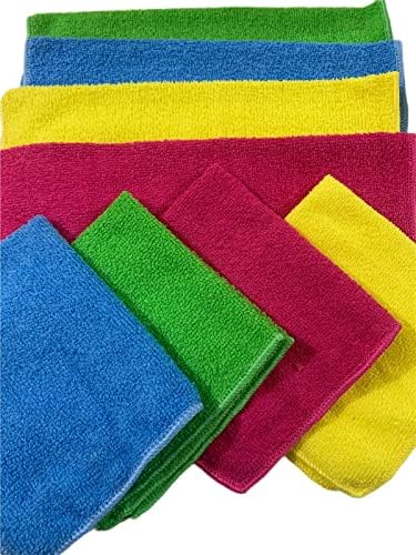 Платни за чистење на микрофибер, сите намени за микрофибер крпи, 8 пакувања за чистење, крпи за чистење со 4 разновидни бои, 11,8 x 11,8 партали