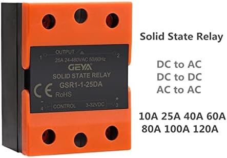 Geya GSR1-1 Solid State Module Relay DC-AC DC-DC AC-AC единечна фаза SSR 10A 25A 40A 60A 80A 100A 120A без покритие 1 парчиња