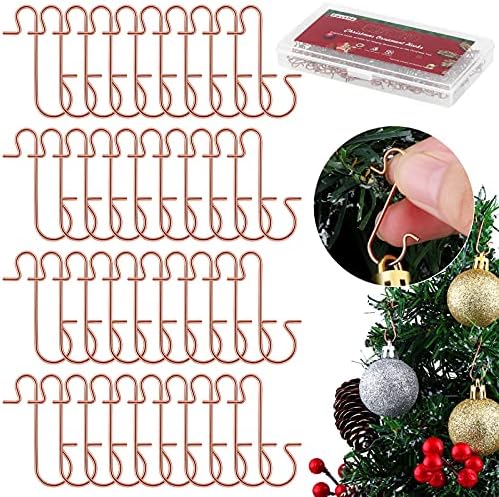 Fovths 240 парчиња украси за украси на новогодишни елки куки украси за новогодишни куки xmas метална жица куки во форма на куки украс