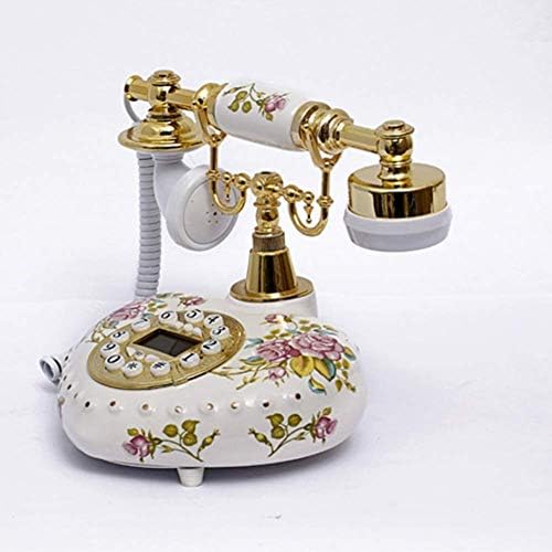 Zyzmh Rotary Dial Telefone Retro старомодни фиксни телефони со класично метално bellвонче, кабел телефон за дома и декор