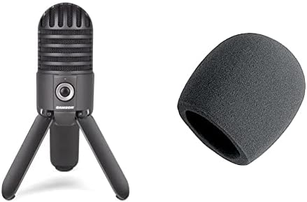 Samson Meteor MIC USB Studio Microphone & On-Stage Foam Ball-Type Microphone Windrophone, црна боја, црна