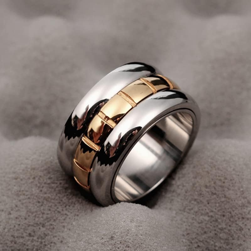 Колезо Познати прстени за мажи жени 14 килограми 316L Loveубовни прстени 12мм ширина-05751