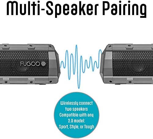 Fugoo Element IPX7 Преносен звучник на отворено Bluetooth | Кал/снег/песок/водоотпорен | Плови на вода | 40-часовно време на игра | Батерија за