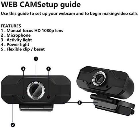 GLVSZ 1080P USB Веб Камера Со Микрофон КОМПЈУТЕР Камера За Видео Повик Снимање Видео Конференција/Онлајн Настава/Деловен Состанок