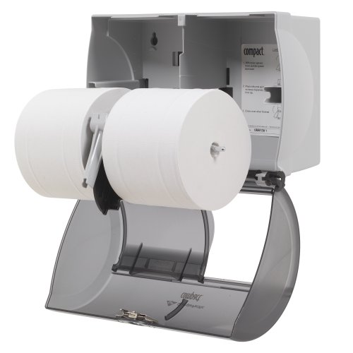Компактен 2-ролен рамо до рамо без корен со висока капацитет тоалетна хартија од gp pro, проucирен чад, 56784, 10.1 w x 6,8 d x 7.1