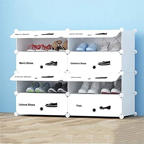 GDYJP прилагодлив за складирање на чевли за складирање на чевли Организатор простор заштеда на бел држач за полица за чевли за