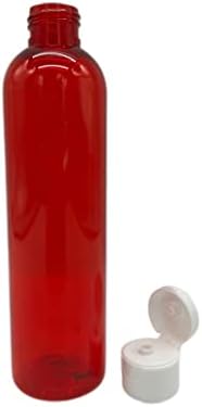 8 мл Црвена Космо пластични шишиња -12 Пакувајте празно шише за полнење - БПА бесплатно - есенцијални масла - ароматерапија | Бело превртување