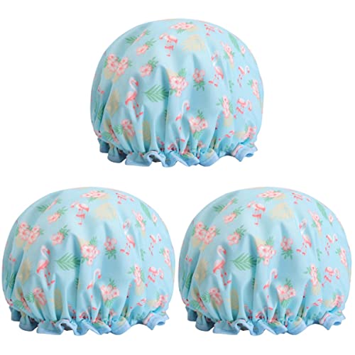 3 парчиња туш бања сина деца спиење кујна печатена капа flamingo headdress oliproof за цртани слоеви хауби жени капачиња двојно