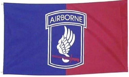 АЕС Американски големо 3x5 173 -та воздушна бригада Скај војници 3'x5 'Полиестерско знаме падобран борба
