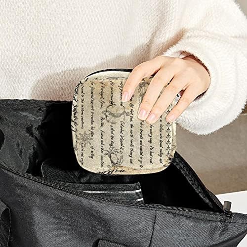 Санитарна торба за складирање на салфетки ретро наутички менструален период на држач за држач преносен со патент за тинејџери жени дами патуваат