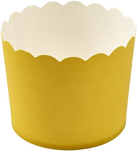 Декопак Жолти Чаши За Печење Со Фестонирам, Совршени За Вкусни Кекси, Нежен Раб, 50 Футроли За Кекси Безбедни За Рерна