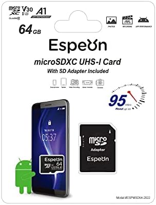 Espeon Micro SD Картичка 64GB Со SD Адаптер За Паметен Телефон И Таблет MicroSDXC Проширување На Меморијата, Nintendo-Прекинувач,