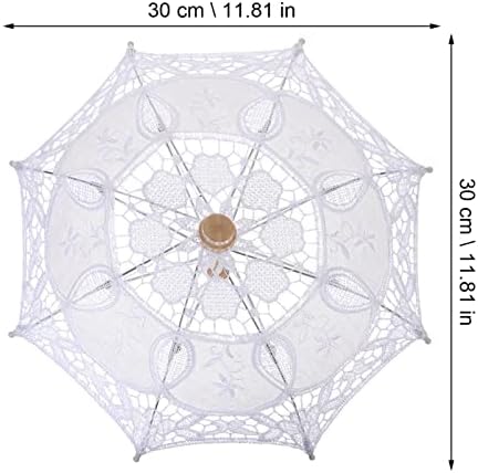 Тенсикоко 50см чадор со бела чипка чадор чадор за свадби гроздобер украси