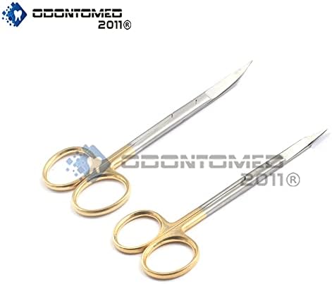 Одонтомед2011 Сет на 2 Суперкат Стивен Тенотомија Ножици 4.5 Директно &засилувач; Заоблени Позлатени ОДМ