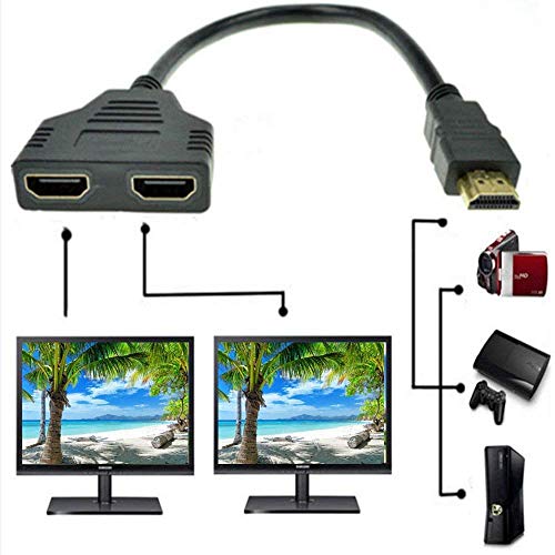 види ВИДИ 1080P HDMI Машки До Двојна HDMI Женски 1 до 2 Начин Сплитер Кабел Адаптер Конвертор за Двд Плеери/PS3/HDTV/STB И Повеќето Лцд Проектори