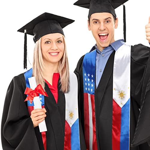 Мепасе 4 Парчиња Мешано Знаме Дипломирањето Украде Меѓународна Дипломирање Појас За Училиште Колеџ Дипломирање Церемонија