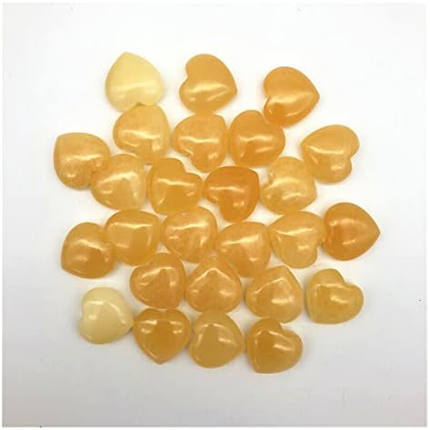 Ertiujg Husong312 1pc Природно жолт топаз adeејд полиран во облик на срце во облик на кристал камен за лекување подарок природни камења