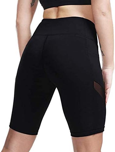 Високи половини од јога шорцеви со џебови Контрола на стомакот, кои трчаатога хеланки за жени кои не се гледаат низ хулахопки