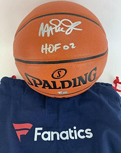 Меџик nsонсон „HOF 02“ Потпишан автограм Спалдинг I/O кошаркарски фанатици COA - Автограмирани кошарка
