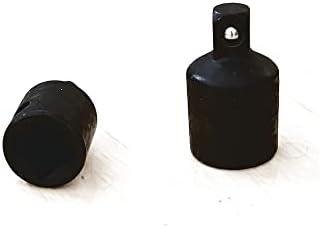 Адаптер за приклучок од 2 парчиња 3/8 '' до 1/4 '', челик од хром ванадиум, женски до машки, црна