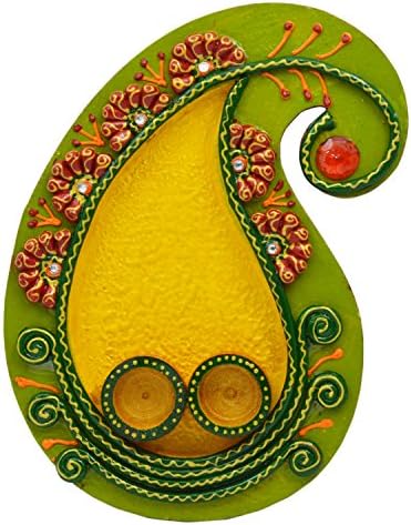Дрвен дизајн жолт Појаја Тали Канцеларија Дома Дивали Пуја Декоративно Риц Трговија ipајпур од индиски колекционерски колекционер