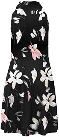 Fragarn Пролетната мода за жени 2023 година, женско модно лето лето надвор од рамото тенок цвет печатен фустан без ракави
