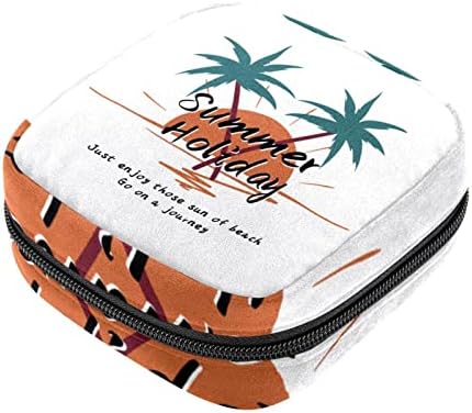 Торба ЗА Складирање Санитарни Салфетки ОРИУКАН, Пренослива Торбичка За Менструални Чаши За Жени Девојки, Летно Куче Од Цртани Филмови На Хаваи