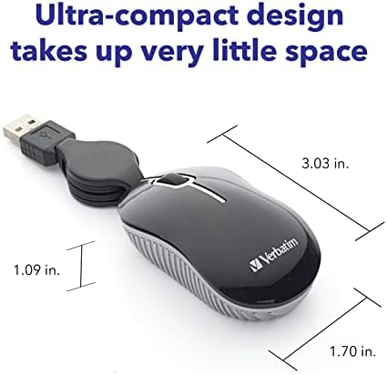 Дословно Жичен Оптички Компјутер Мини USB - На Глувчето-Приклучок &засилувач; Игра Кабел Патување Глувчето-Црна 98113