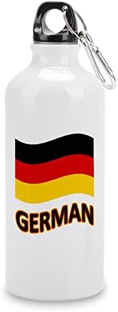 Германија Знаме Спорт Алуминиумско Шише Преносни Спортски Шишиња Со Вода Со Карабин И Капаче За Извртување
