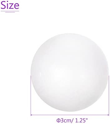 Dmiotech 50 пакет 1,2 инчен топки од пена Полистирен круг цврста пена топка бела за занаети за DIY, уметност, забавна декорација