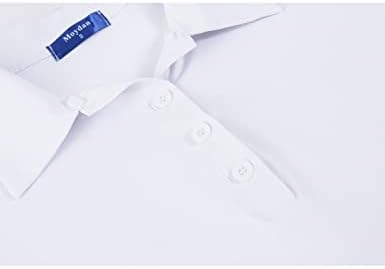 Moyенски женски голф -маици за голф лесни шорцеви кошули со ракави 4 копчиња