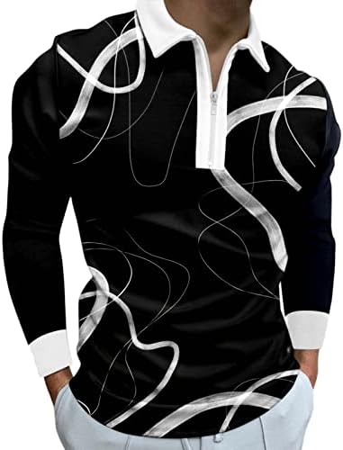 Мажи мода лабава лабава патент 3Д дигитално печатење со долги ракави врвни маички кошула врвни темни маички за најдобри тренинзи