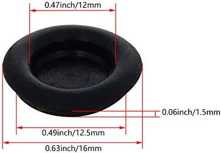 Bettomshin 10pcs 16 mm гумена громска жица Grommets Eyelet прстен за заптивка гума за гума за кабел за жици, црна