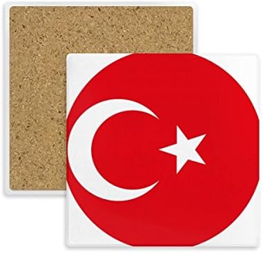 Турција Национално Знаме Азиски Симбол Плоштад Подножје Куп Држач За Кригла Абсорбента Камен за Пијалоци 2 парчиња Подарок